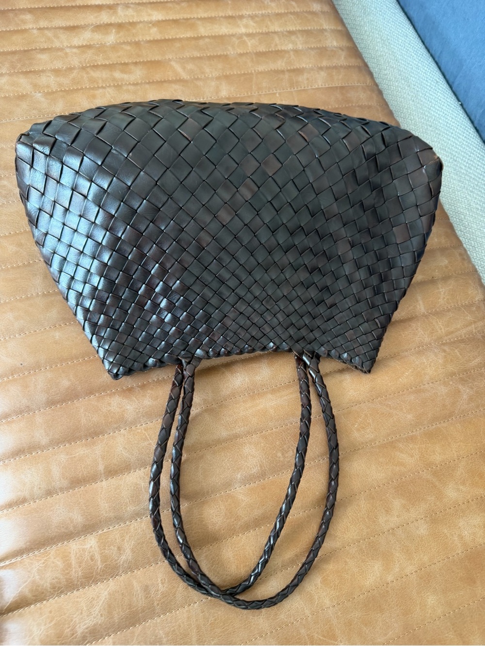 Dragon Diffusion Dark Brown Woven Shoulder Bag - Picture 7 of 9